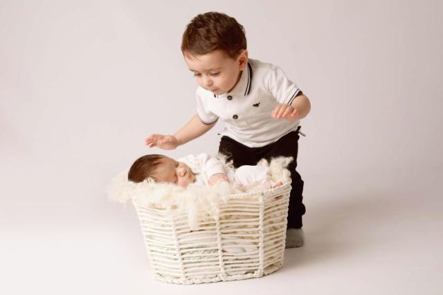 Baby with brother photo shoot in London