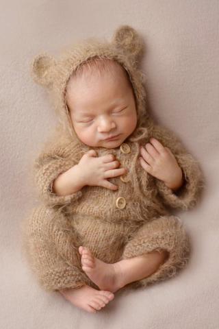 Newborn baby during the photo shoot in London