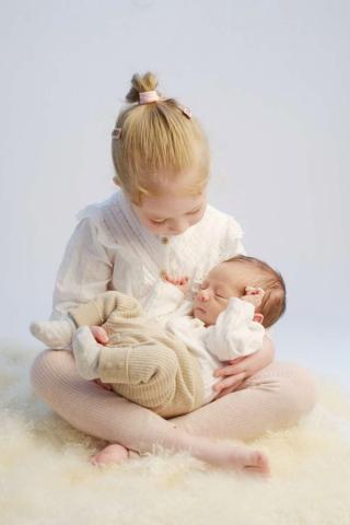 Baby with sister photo shoot in London